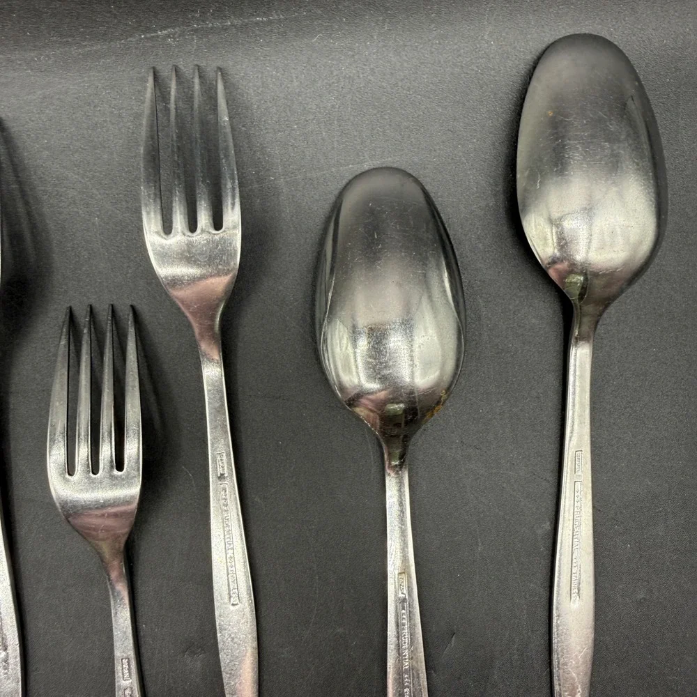 Vintage Prudential Flatware Set Silverware Japan Wheat Pattern MCM 22 Piece Set